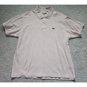 Lacoste Polo Shirt Men's Size XXL Pink Crocodile Short Sleeve 100% Cotton